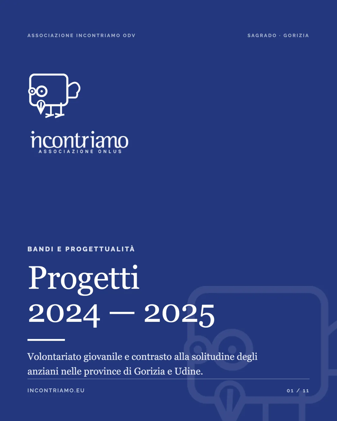 Copertina del documento dei progetti 2024-2025 dell’associazione Incontriamo ODV di Sagrado, Gorizia